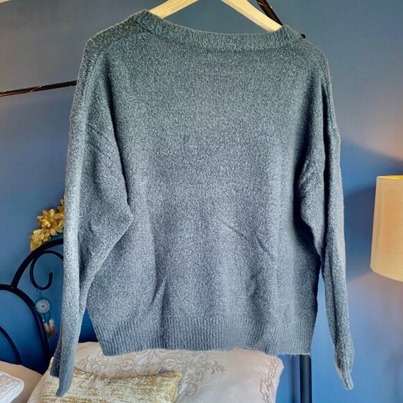 3 For $25 Worn Look Grey Cozy Slouchy Cardigan Sweater - Picture 3 of 6